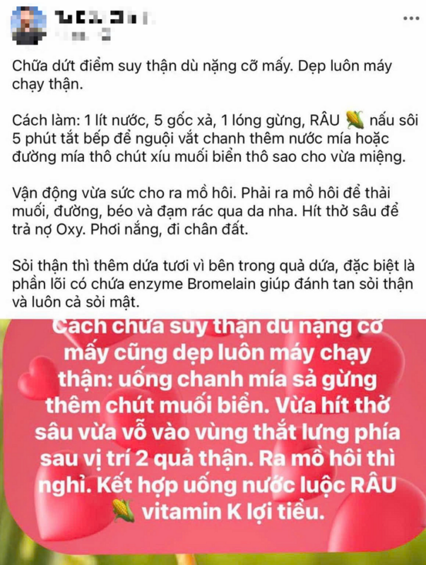 Uống nước chanh, mía, sả, gừng và muối biển để chữa suy thận: Quá nguy hiểm - Ảnh 1.